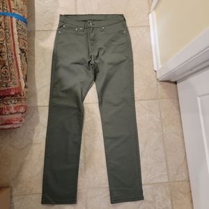 32x32 Levi's 511 flat front 5 pocket pants sage green
